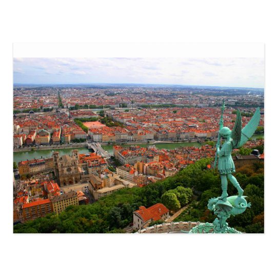 Carte Postale Postcard Lyon from Fourviére, France