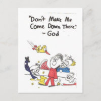 Postcard of funny church sayings, animated