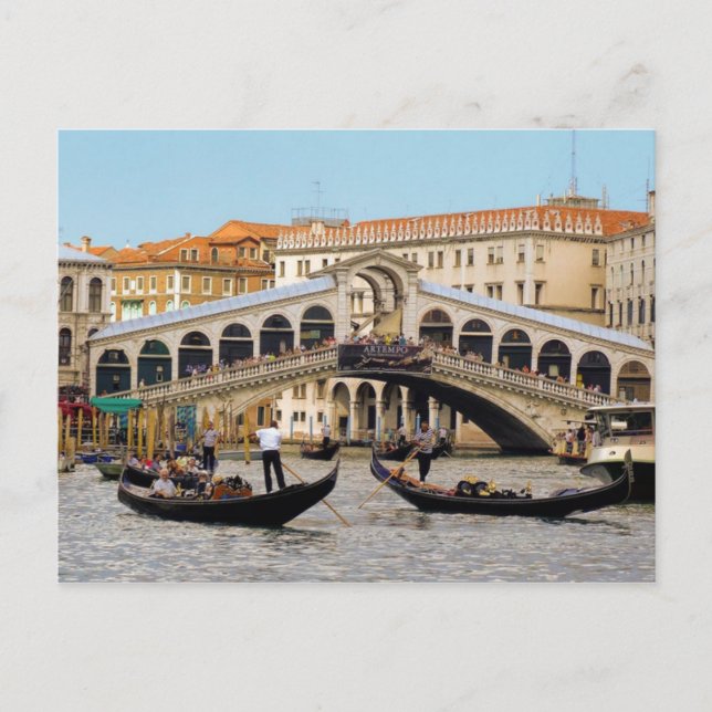 Carte Postale Postcard Rialto Bridge, Venice Italy (Devant)