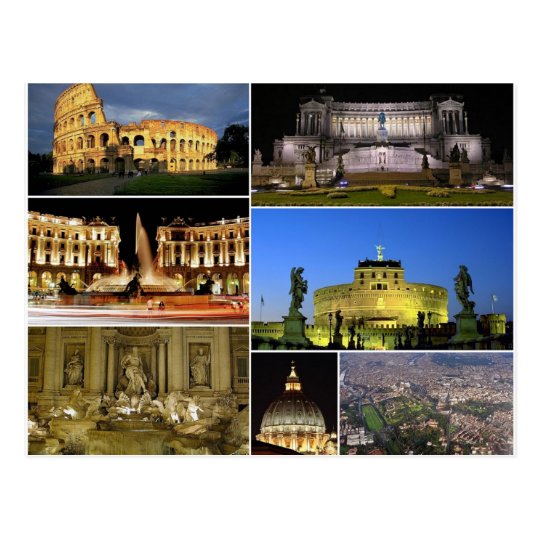Carte Postale Postcard Rome Monuments, Italy