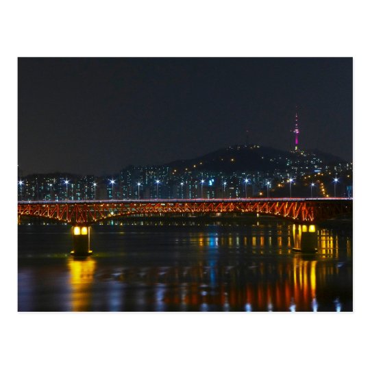 Carte Postale Postcard Seongsu Bridge / Seoul Tower, South Korea