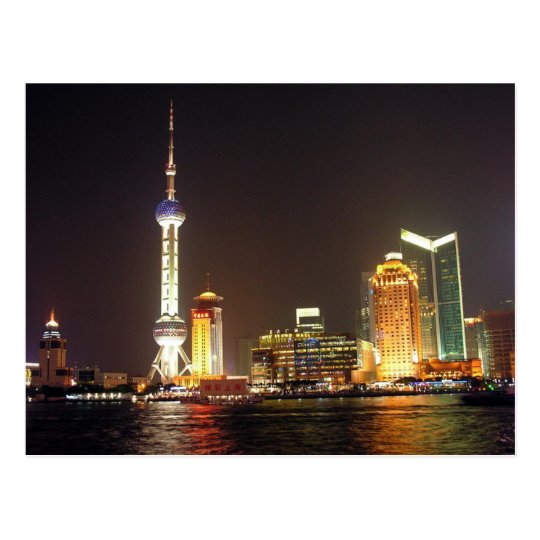 Carte Postale Postcard Shanghai Night Cruise, China