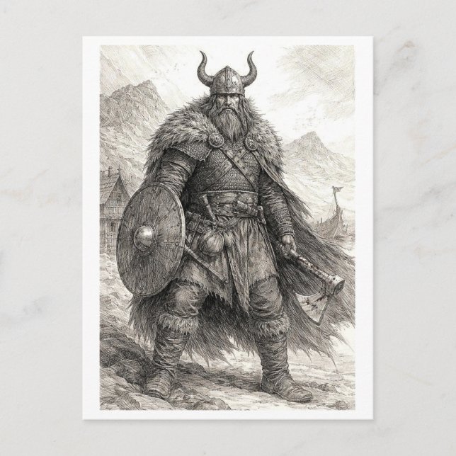 Carte Postale Postcard. Viking warrior (Devant)