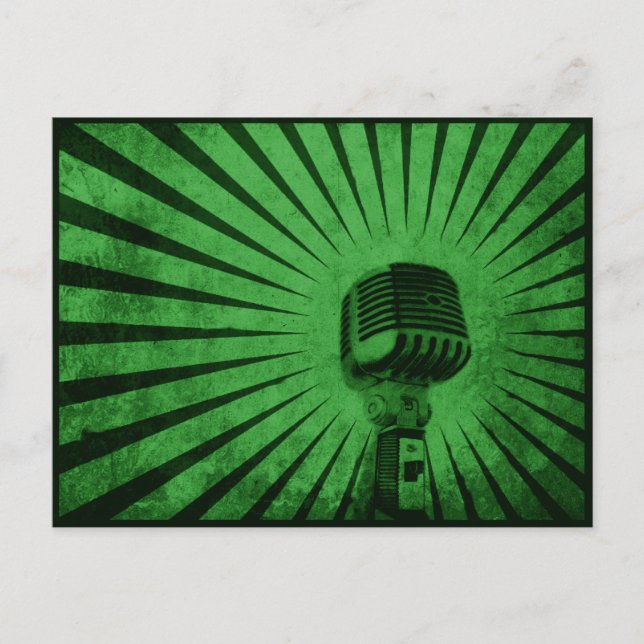Carte Postale Postcard with Cool Vintage Microphone (Devant)