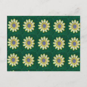 Carte Postale Postcard - Yellow Daisy Afghan Pattern