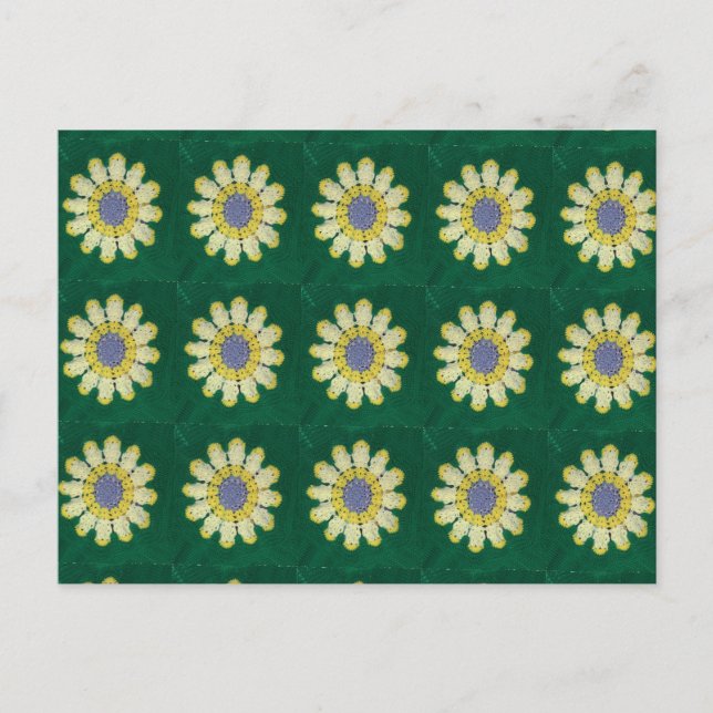 Carte Postale Postcard - Yellow Daisy Afghan Pattern (Devant)