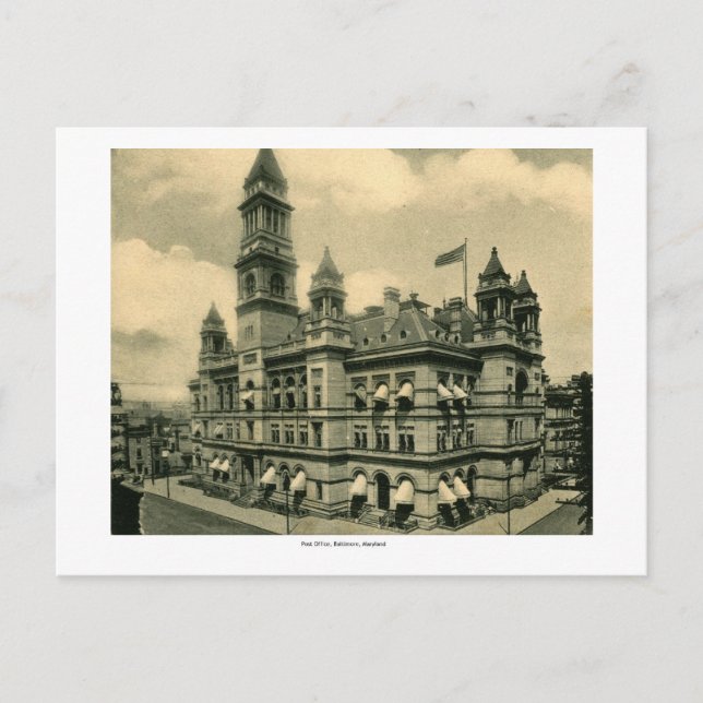 Carte Postale Poste, Baltimore, Maryland Vintage (Devant)