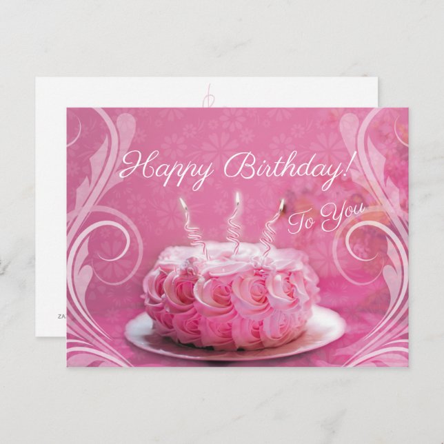 Carte Postale Poste de Tarjeta - Pastel de cumpleaños (Devant / Derrière)