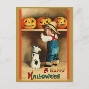 Carte Postale Poste d'Halloween vintage