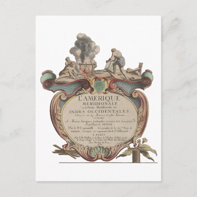 Carte Postale Poste : L'Amerique Meridionale, 1689 (Devant)