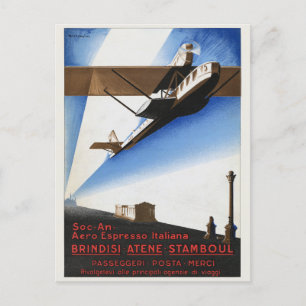 Carte Postale Poster aéronautique Italy de Vintage 1924