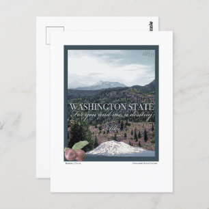Carte Postale Poster Art de l'État de Washington