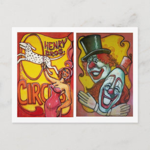Carte postale Poster Circus - Chiens et Clowns