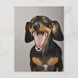 Carte Postale Poster d'anniversaire de Dachshund Yawning Dachshu
