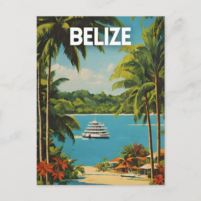 Carte Postale Poster d'art de voyage Belize (Devant)