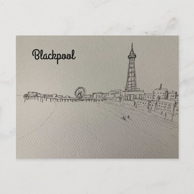 Carte Postale Poster d'art original de Blackpool Tower (Devant)