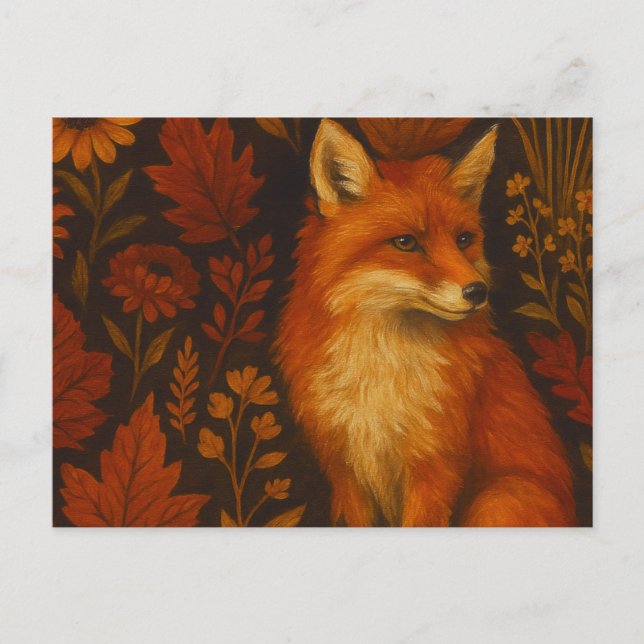 Carte Postale Poster d'Art Renard d'Automne - Cosy Fall Woodland (Devant)