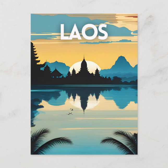Carte Postale Poster d'art touristique du Laos (Devant)