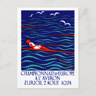 Carte Postale Poster d'aviron 1924 à Zurich
