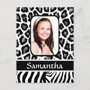 Carte Postale Poster de animal noir et blanc