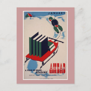Carte Postale Poster de bibliothèque WPA