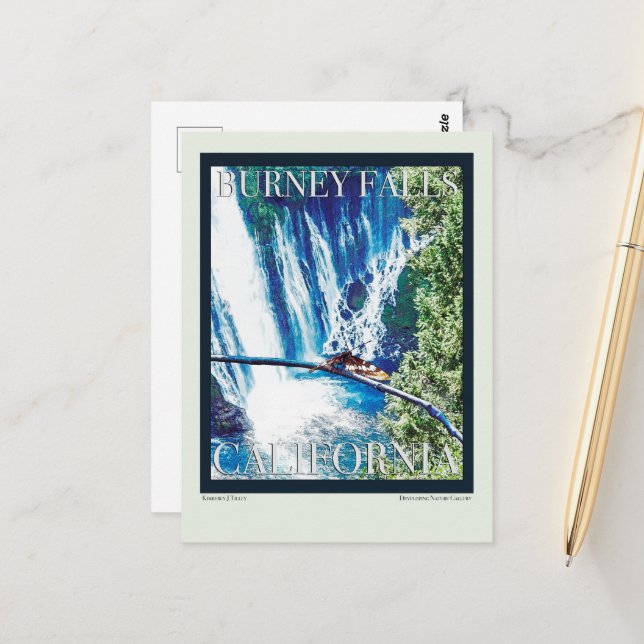 Carte Postale Poster de Burney Falls, CA (Devant/Arrière en situation)