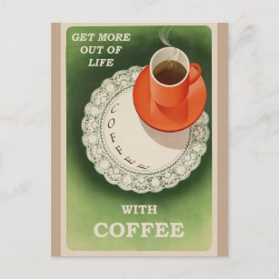 Carte Postale Poster de café vintage Rétro