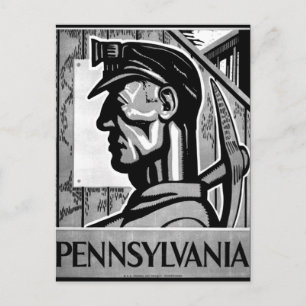 Carte Postale Poster de charbon de Pennsylvanie WPA 1938