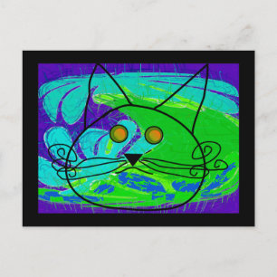 Carte Postale Poster de chat de peur océanique - Whimisical