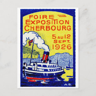 Carte Postale Poster de Cherbourg France 1926