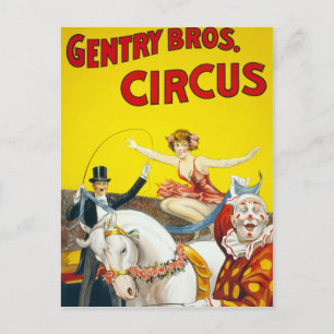 Carte Postale Poster de cirque vintage Gentry Brothers