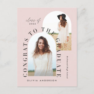 Carte Postale Poster de graduation géométrique moderne multi-pho