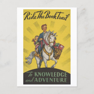 Carte Postale Poster de la Bibliothèque Vintage "Ride the Book T
