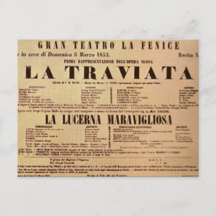 Carte Postale Poster de la Traviata World Premiere Poster (1853)