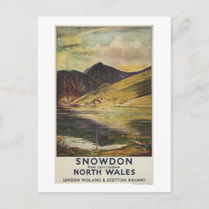 Carte Postale Poster de la vue de la montagne de Snowdon