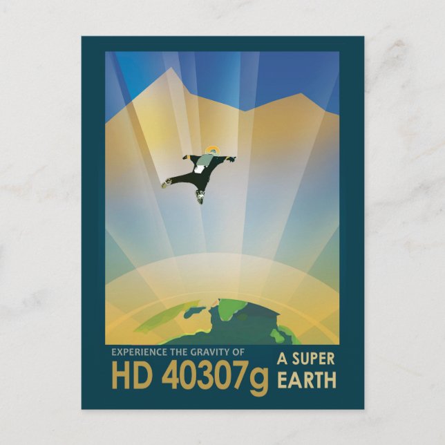 Carte Postale Poster De L'Espace Rétro-La Gravité D'Une Super Te (Devant)