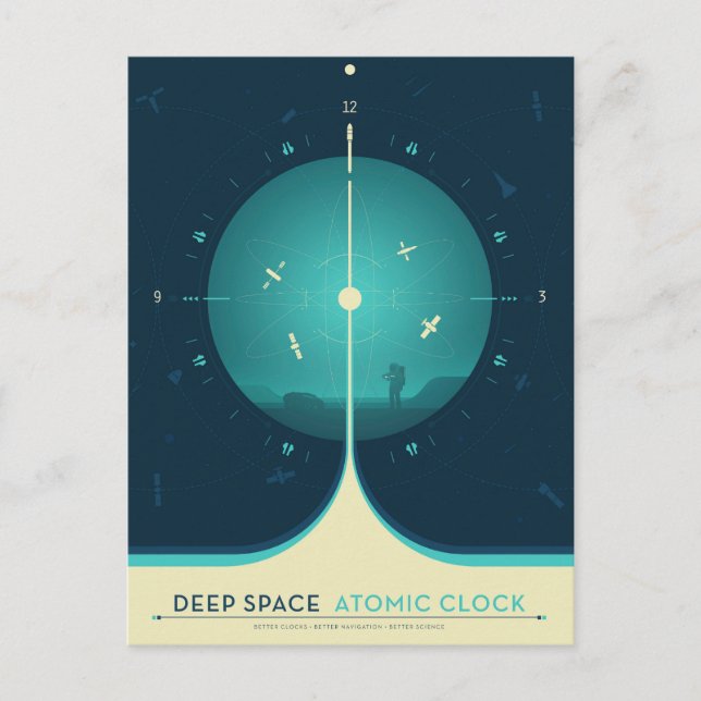 Carte Postale Poster de l'horloge atomique Deep Space, version b (Devant)