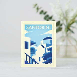 Carte Postale Poster de l'île grecque de Santorin
