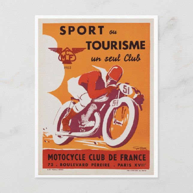 Carte postale - Poster de moto Vintage (Devant)