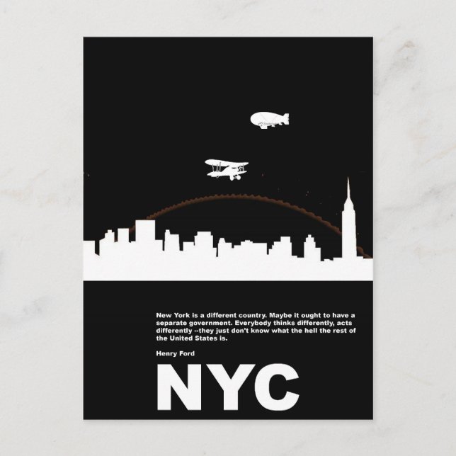 Carte Postale Poster de New York (Devant)