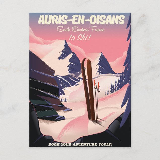 Carte Postale poster de ski AURIS-EN-OISANS France (Devant)