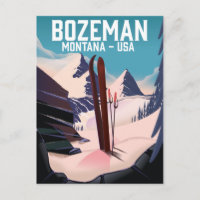 poster de ski Bozeman Montana