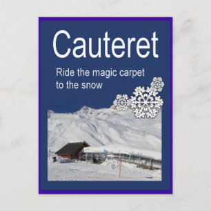 Carte Postale Poster de ski vintage, Cauteret, Ride le tapis mag