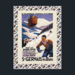 Carte Postale Poster de ski vintage, France, St Gervais les Bain<br><div class="desc">Réplique de l'affiche de ski Vintage,  Sports d'hiver France,  St Gervais les Bains</div>