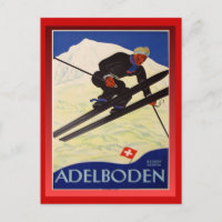 Poster de ski vintage, Suisse, Adelboden
