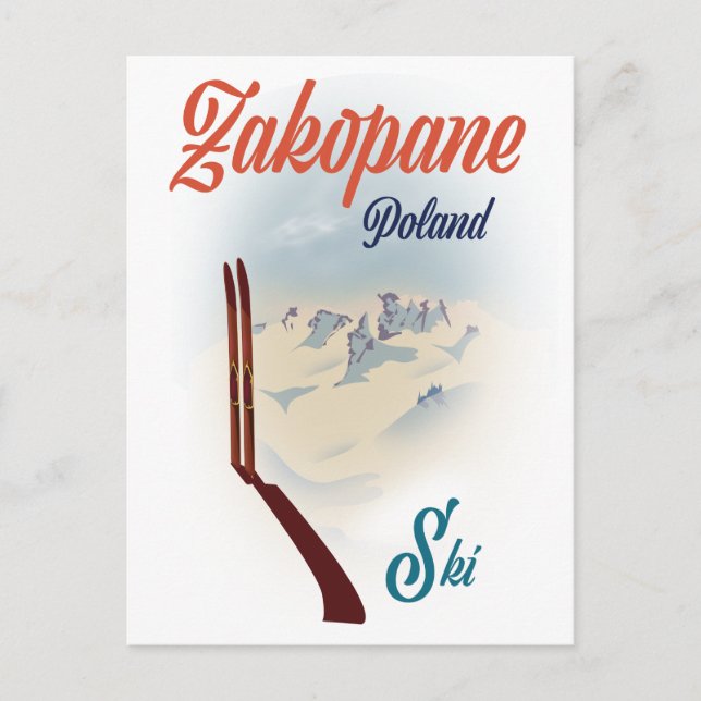Carte Postale poster de ski Zakopane Pologne (Devant)