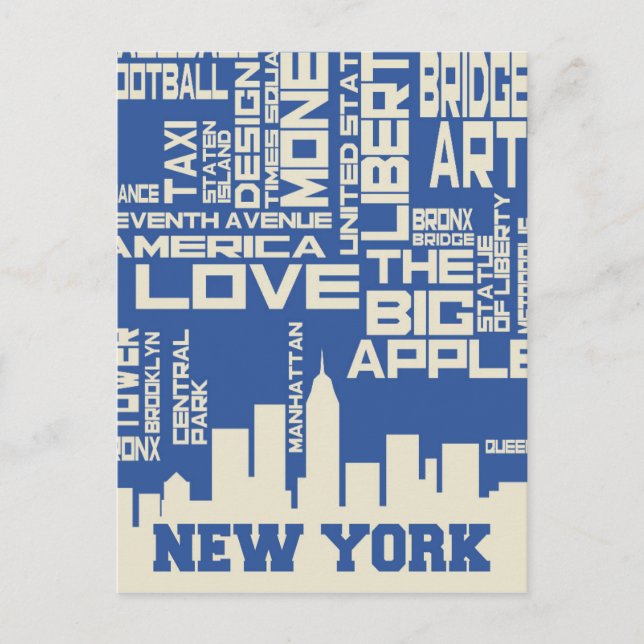 Carte Postale Poster de typographie de New York (Devant)