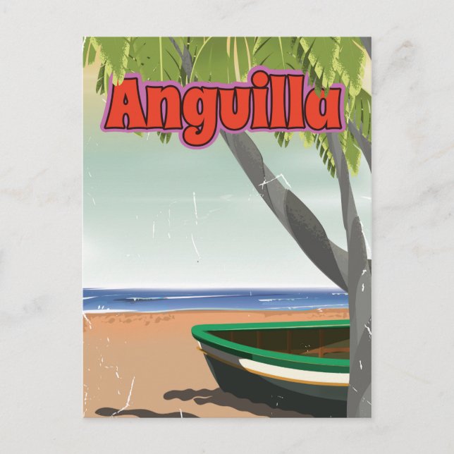 Carte Postale Poster de voyage Anguilla vintage. (Devant)