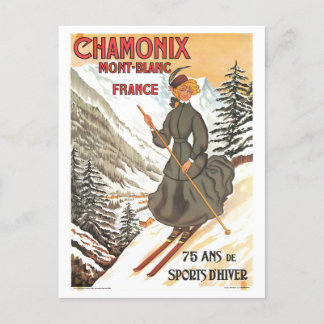 Carte Postale Poster de voyage Chamonix Mont Blanc vintage