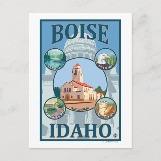 Carte Postale Poster de voyage de Boise, IdahoScenic (Devant)